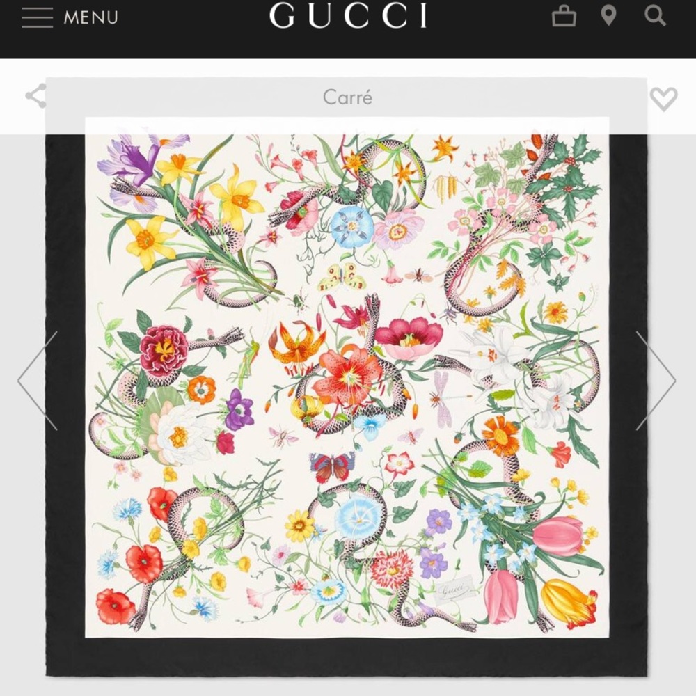 Flora snake print silk scarf